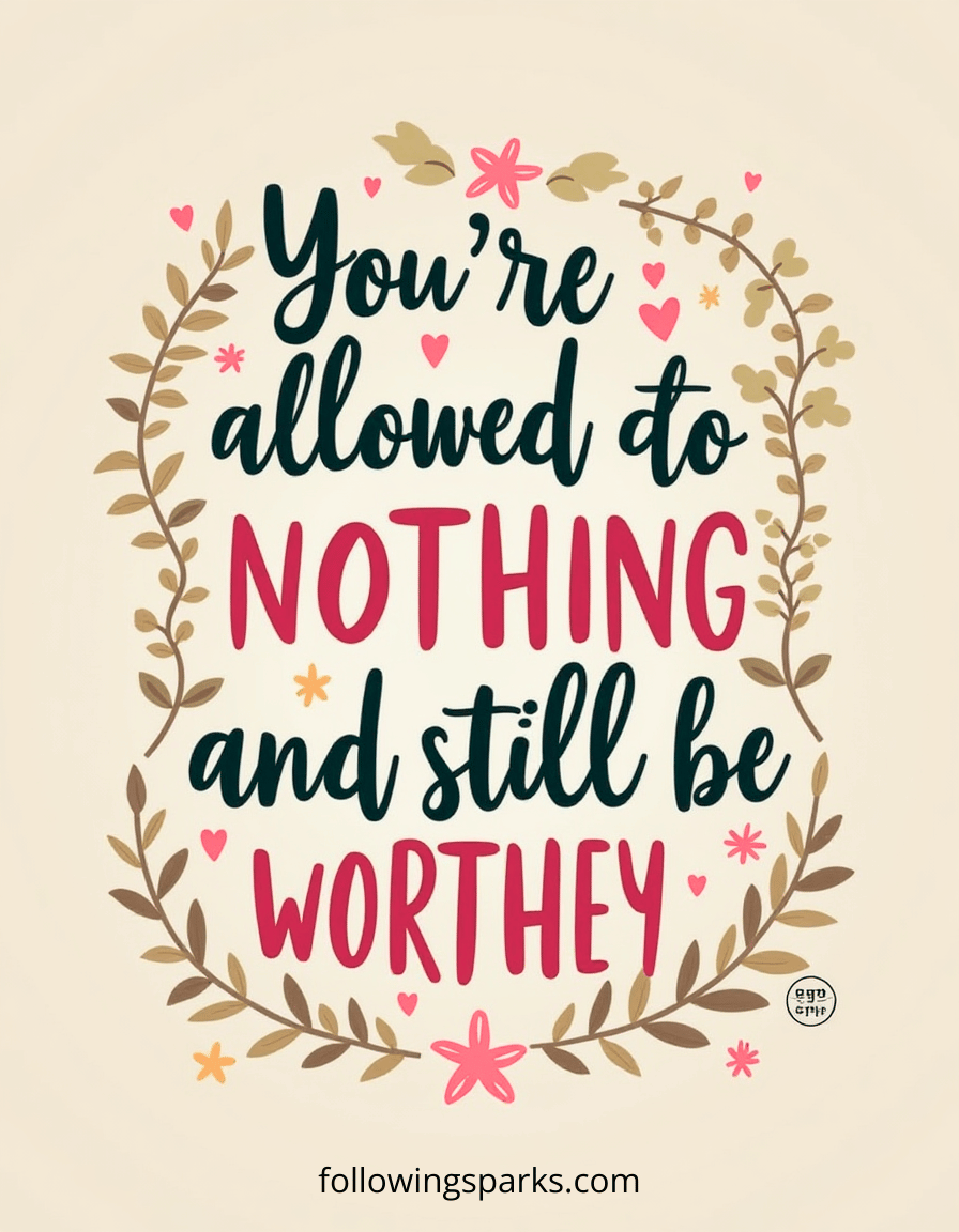 Inspirational quote in colorful text surrounded by floral and leafy decorations.
