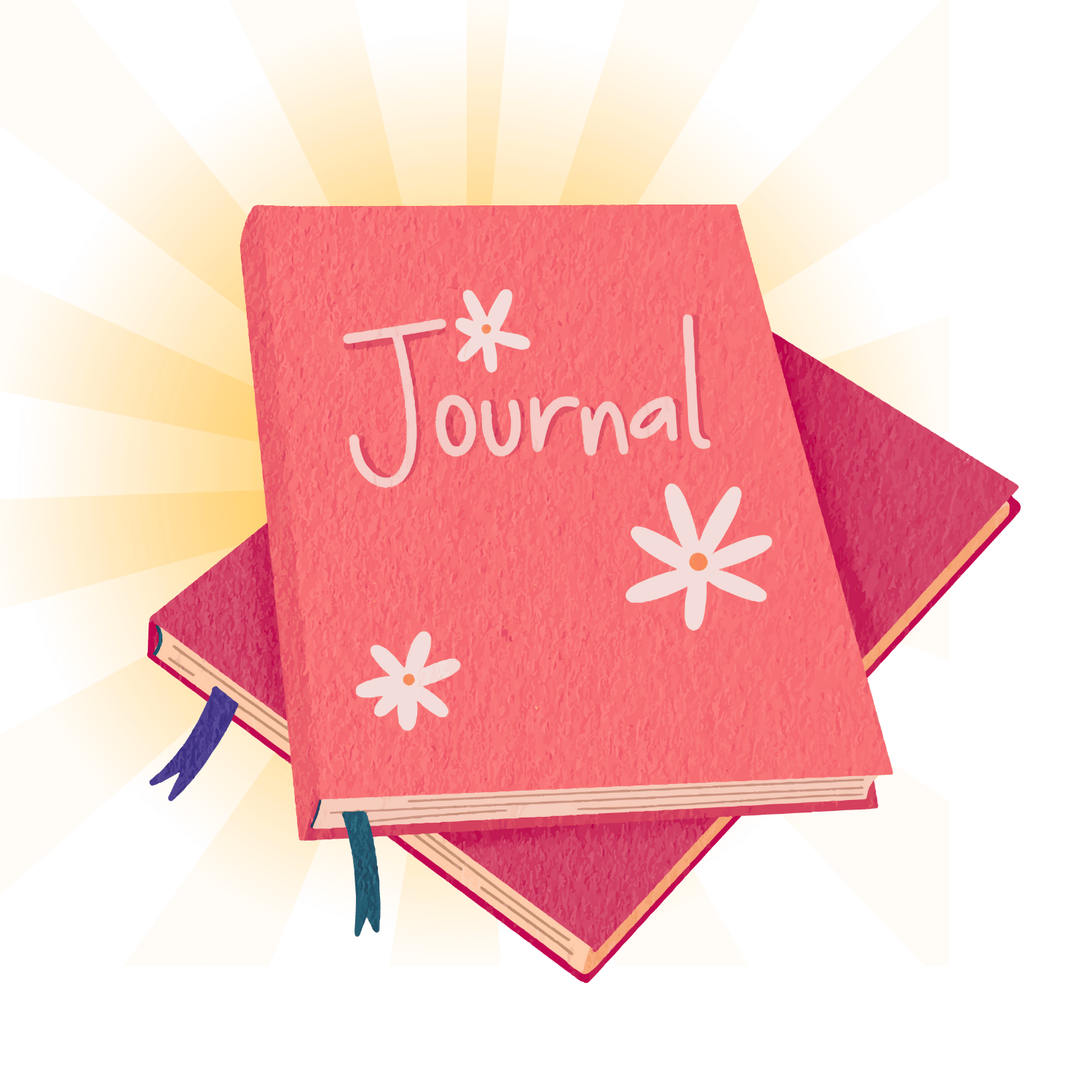 journal with rays of light shining from it
